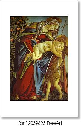 Free art print of Madonna and Child and the young St. John the Baptist by Alessandro Botticelli