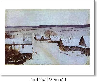 Free art print of Village in Winter by Isaac Levitan