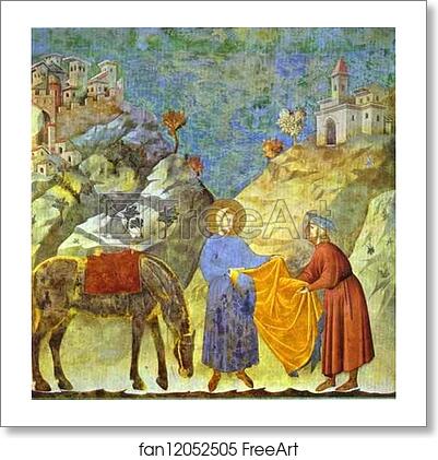 Free art print of St. Francis Giving His Cloak to a Poor Man by Giotto
