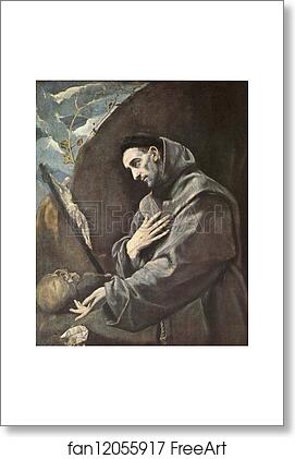 Free art print of St. Francis in Meditation by El Greco