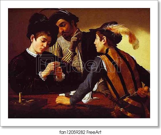 Free art print of The Cardsharps (I Bari) by Caravaggio