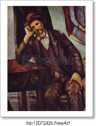 Free art print of Man Smoking a Pipe by Paul Cézanne
