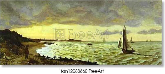 Free art print of Beach at Sainte-Adresse by Frédéric Bazille