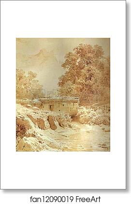 Free art print of Water Mill on a Mountain River. Crimea by Feodor Vasilyev