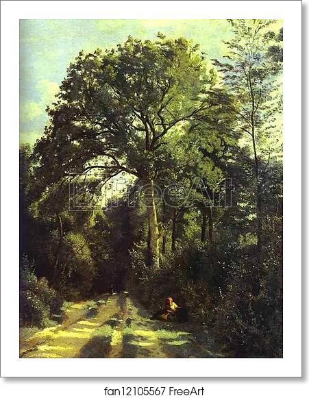Free art print of Ville-d'Array: Entrance to the Wood with a Girl Tending Cows by Jean-Baptiste-Camille Corot Free art print of Ville-d'Array: Entrance to the Wood with a Girl Tending Cows by Jean-Baptiste-Camille Corot