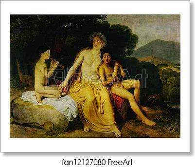 Free art print of Apollo, Hyacinthus and Cyparissus Singing and Playing Music by Alexander Ivanov