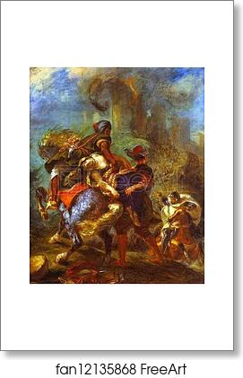 Free art print of The Abduction of Rebecca by Eugène Delacroix