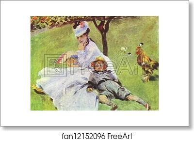 Free art print of Madame Monet with Her Son by Pierre-Auguste Renoir