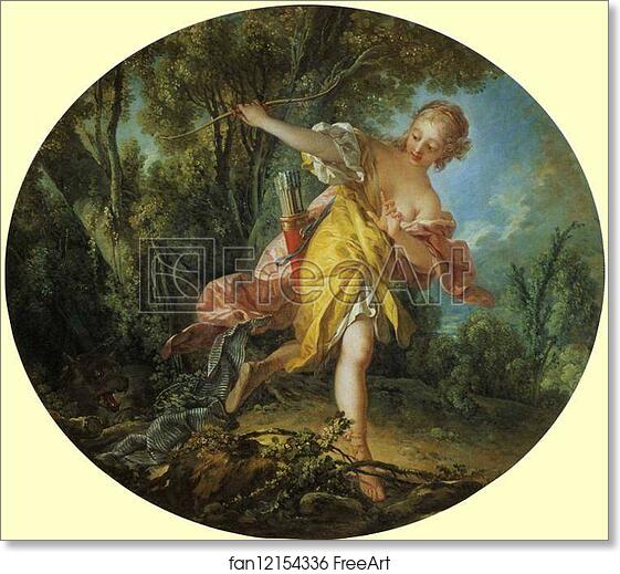 Free art print of Sylvia and the Wolf by François Boucher