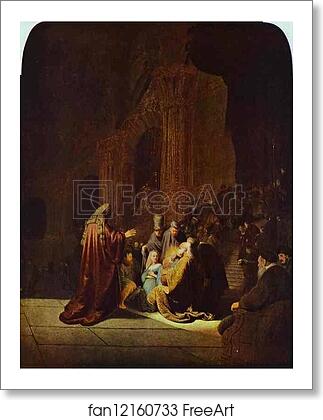 Free art print of The Presentation of Jesus in the Temple by Rembrandt Harmenszoon Van Rijn