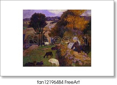 Free art print of Breton Shepherdess by Paul Gauguin Free art print of Breton Shepherdess by Paul Gauguin