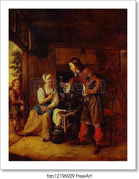 Free art print of A Soldier and a Maid by Pieter De Hooch Free art print of A Soldier and a Maid by Pieter De Hooch