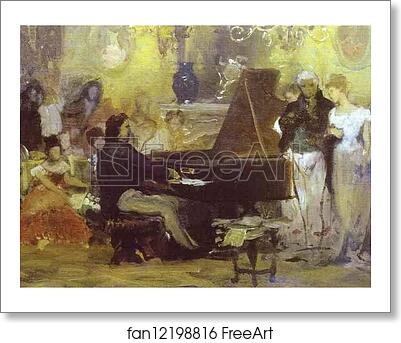 Free art print of Chopin Performing in the Guest-Hall of Anton Radziville in Berlin in 1829 by Henryk Hector Siemiradzki