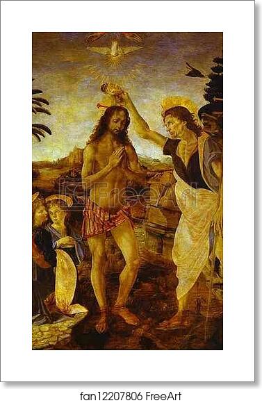 Free art print of The Baptism of Christ by Leonardo Da Vinci Free art print of The Baptism of Christ by Leonardo Da Vinci