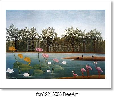 Free art print of The Flamingos by Henri Rousseau