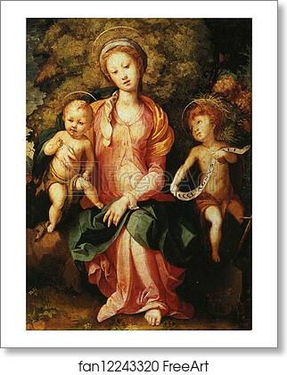 Free art print of Madonna and Child with the Young Saint John by Jacopo Carrucci, Known As Pontormo