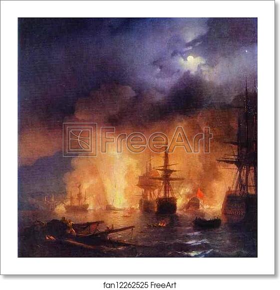 Free art print of The Battle of Chesme by Ivan Aivazovsky Free art print of The Battle of Chesme by Ivan Aivazovsky