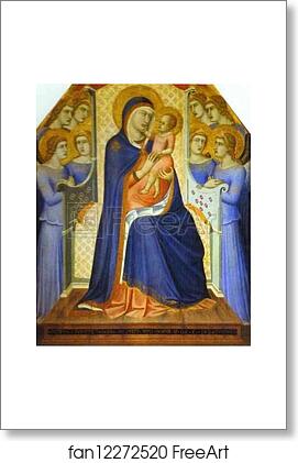 Free art print of Madonna and Child Enthroned with Eight Angels by Pietro Lorenzetti