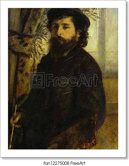 Free art print of Portrait of Claude Monet by Pierre-Auguste Renoir