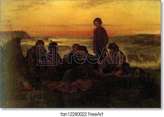 Free art print of Peasant Boys Watching Horses at Night by Vladimir Makovsky