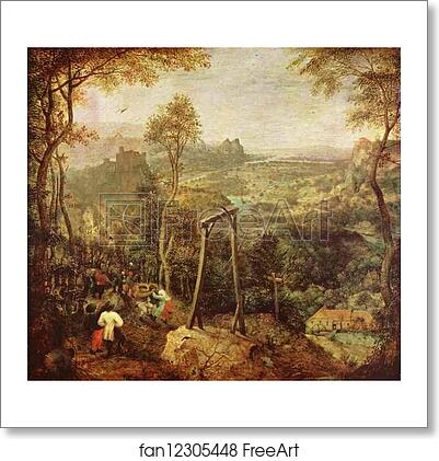 Free art print of The Magpie on the Gallows by Pieter Bruegel The Elder