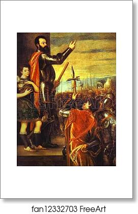 Free art print of Alfonso di'Avalos Addressing his Troops by Titian