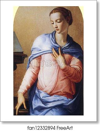 Free art print of Annunciation (right panel). Detail by Agnolo Bronzino
