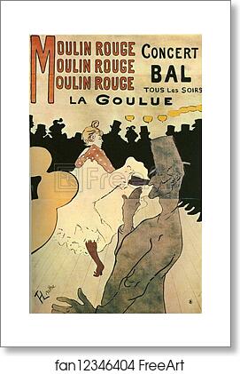 Free art print of Poster: Moulin Rouge - La Goulue by Henri De Toulouse-Lautrec