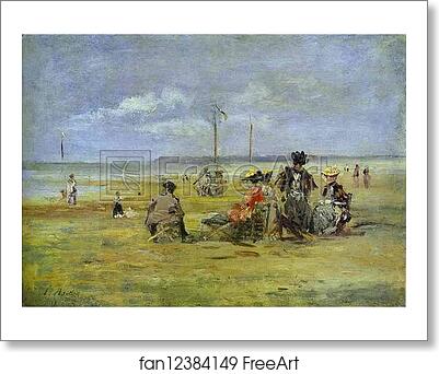 Free art print of Beach Scene by Eugène-Louis Boudin