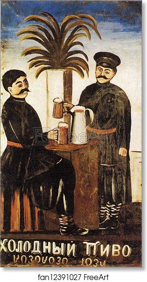 Free art print of Signboard: Cold Beer by Niko Pirosmani