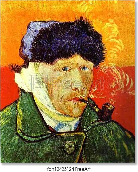Free art print of Self-portrait with a Pipe by Vincent Van Gogh