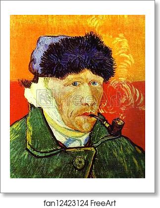 Free art print of Self-portrait with a Pipe by Vincent Van Gogh