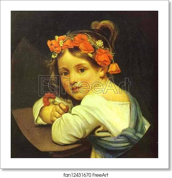 Free art print of Girl Wearing the Poppy Wreath by Orest Kiprensky Free art print of Girl Wearing the Poppy Wreath by Orest Kiprensky