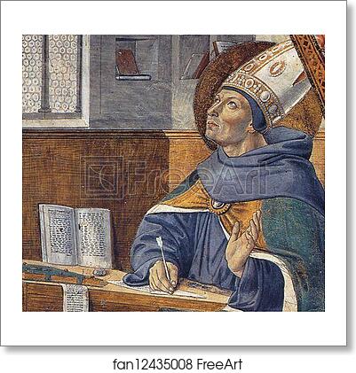 Free art print of St. Augustine's Vision of St. Jerome. Detail by Benozzo Gozzoli Free art print of St. Augustine's Vision of St. Jerome. Detail by Benozzo Gozzoli