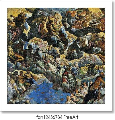 Free art print of Modello for Paradiso. Detail by Jacopo Robusti, Called Tintoretto