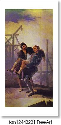 Free art print of The Injured Mason by Francisco De Goya Y Lucientes
