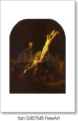 Free art print of The Raising of the Cross by Rembrandt Harmenszoon Van Rijn