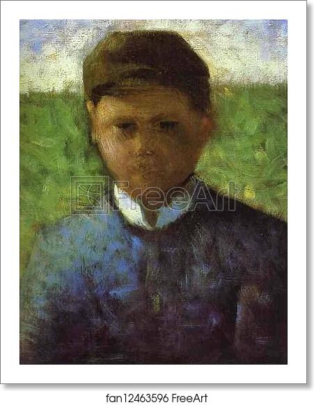 Free art print of Young Peasant in Blue by Georges Seurat Free art print of Young Peasant in Blue by Georges Seurat
