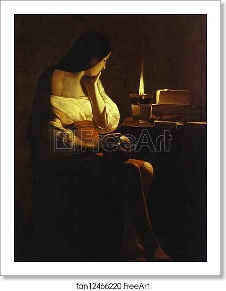 Free art print of Repenting Magdalene by Georges De La Tour