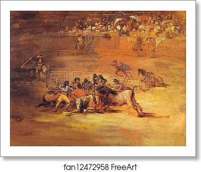 Free art print of Scene of Bullfight by Francisco De Goya Y Lucientes