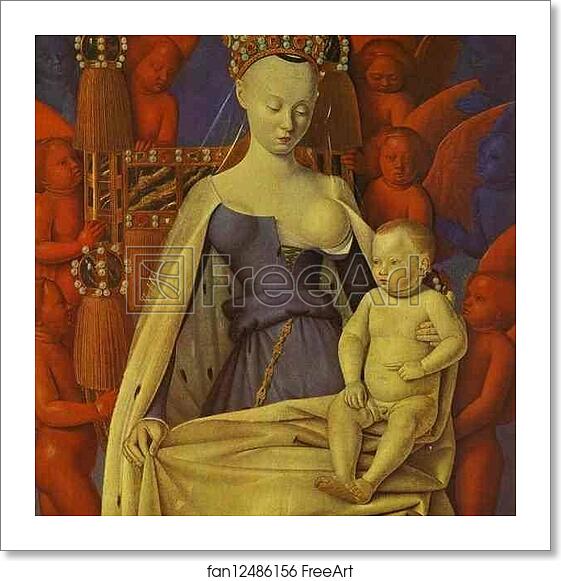 Free art print of Diptych de Moulin. Madonna and Child. Left panel by Jean Fouquet Free art print of Diptych de Moulin. Madonna and Child. Left panel by Jean Fouquet