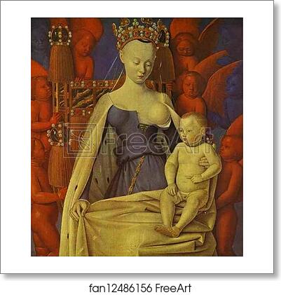 Free art print of Diptych de Moulin. Madonna and Child. Left panel by Jean Fouquet
