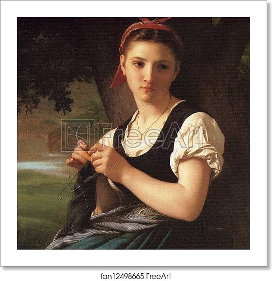 Free art print of La tricoteuse (The Knitting Girl). Detail by William-Adolphe Bouguereau Free art print of La tricoteuse (The Knitting Girl). Detail by William-Adolphe Bouguereau