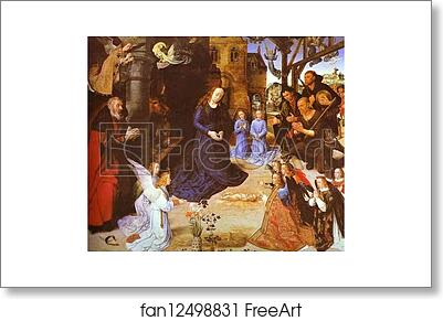 Free art print of Adoration of the Shepherds (cenral panel of the Portinari Altar) by Hugo Van Der Goes