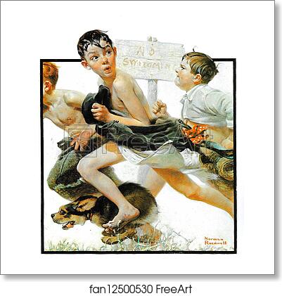 Free art print of No Swimming by Norman Rockwell Free art print of No Swimming by Norman Rockwell