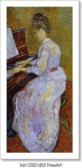 Free art print of Mademoiselle Gachet at Piano by Vincent Van Gogh
