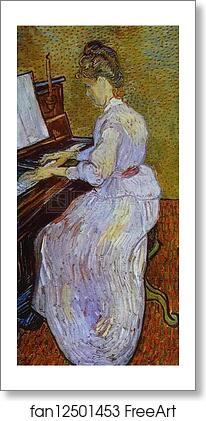 Free art print of Mademoiselle Gachet at Piano by Vincent Van Gogh