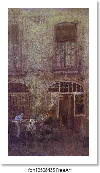 Free art print of White and Grey: The Hotel Courtyard, Dieppe by James Abbott Mcneill Whistler Free art print of White and Grey: The Hotel Courtyard, Dieppe by James Abbott Mcneill Whistler