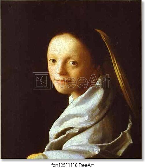 Free art print of Head of a Girl by Jan Vermeer