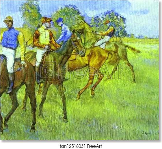Free art print of Race Horses by Edgar Degas